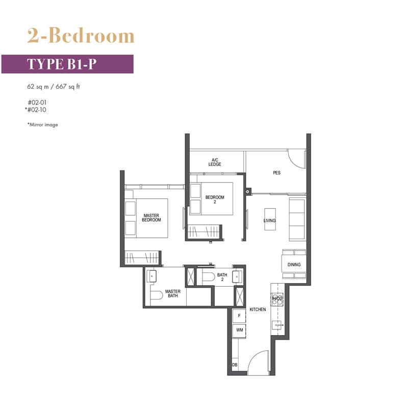 Pullman Residences - Floor Plan - 2 Bedroom