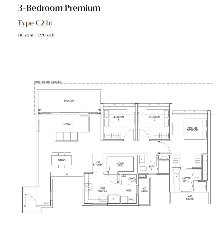 Irwell Hill Residences - Floor Plan - 3 Bedroom