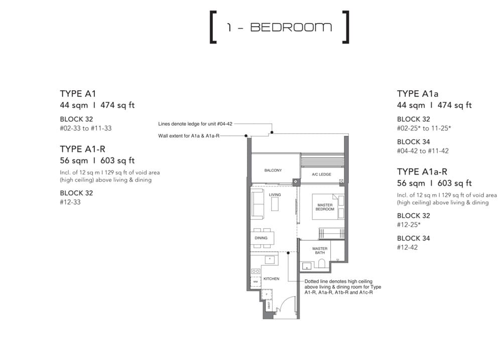 Leedon Green - Floor Plan - 1 Bedroom