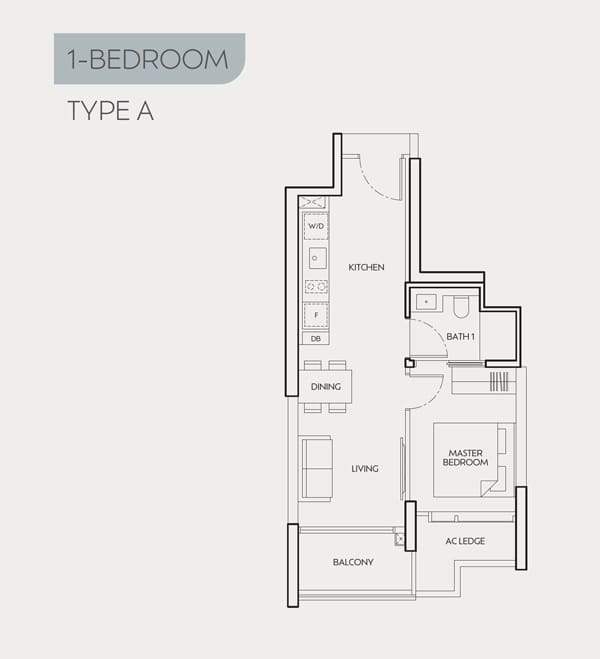 J'den - 1 Bedroom Floorplan