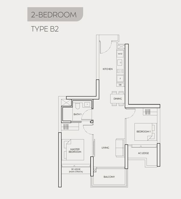 J'den - 2 Bedroom Floorplan