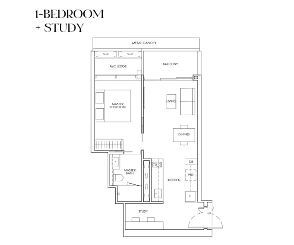 Newport Residences - 1 Bedroom with Study