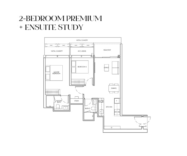 Newport Residences - 2 Bedroom Premium with Ensuite Study