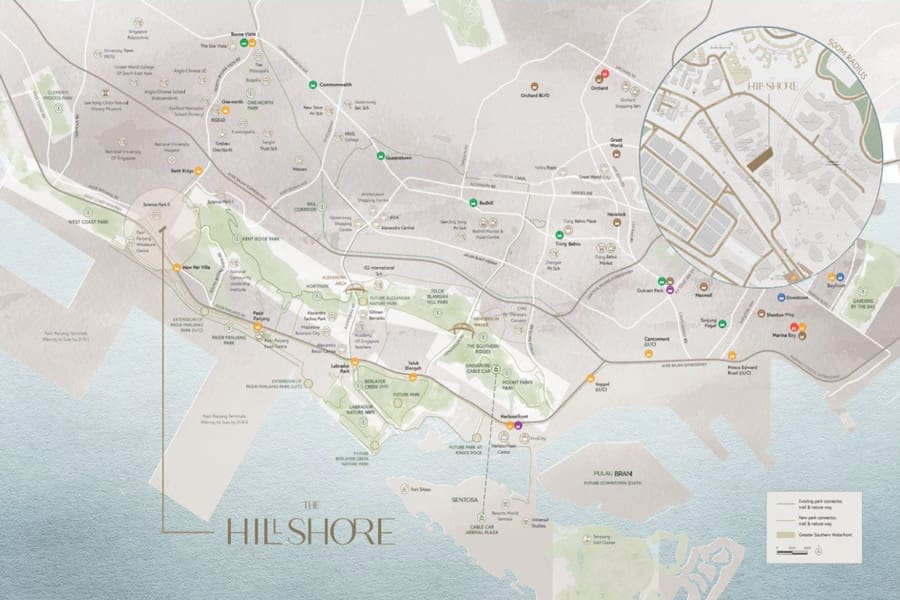 The Hillshore - Location Map