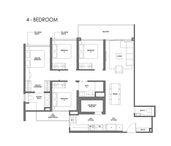 Lentor Mansion - 4 Bedroom Floor Plan