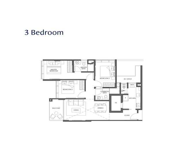 Parq Bella - 3 Bedroom Floor Plan