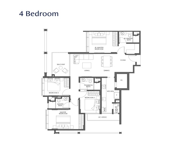 Parq Bella - 4 Bedroom Floor Plan