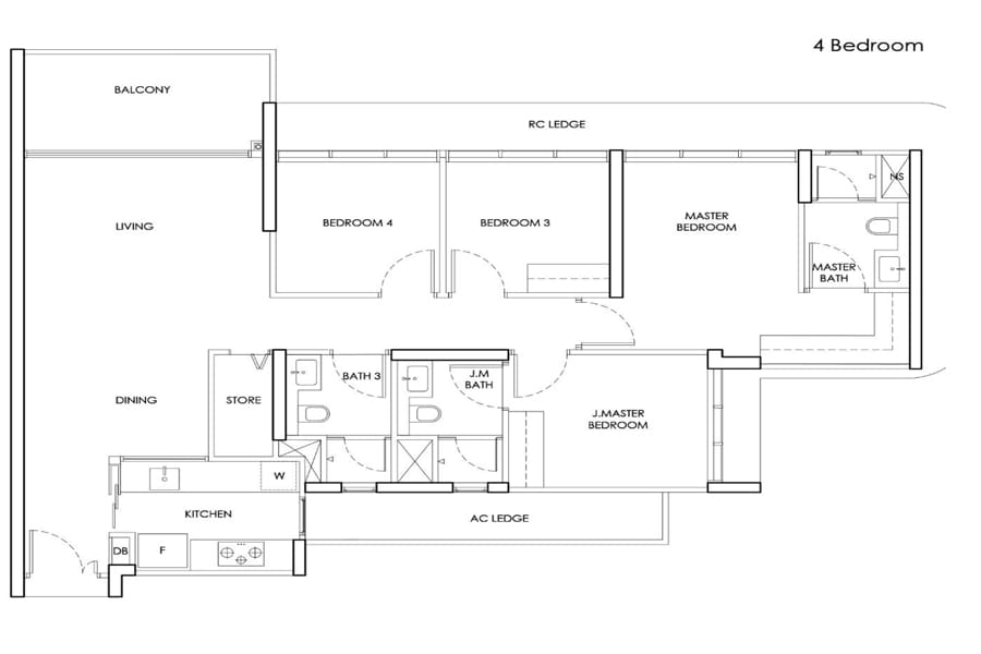 Chuan Park - 4 Bedroom Floorplan